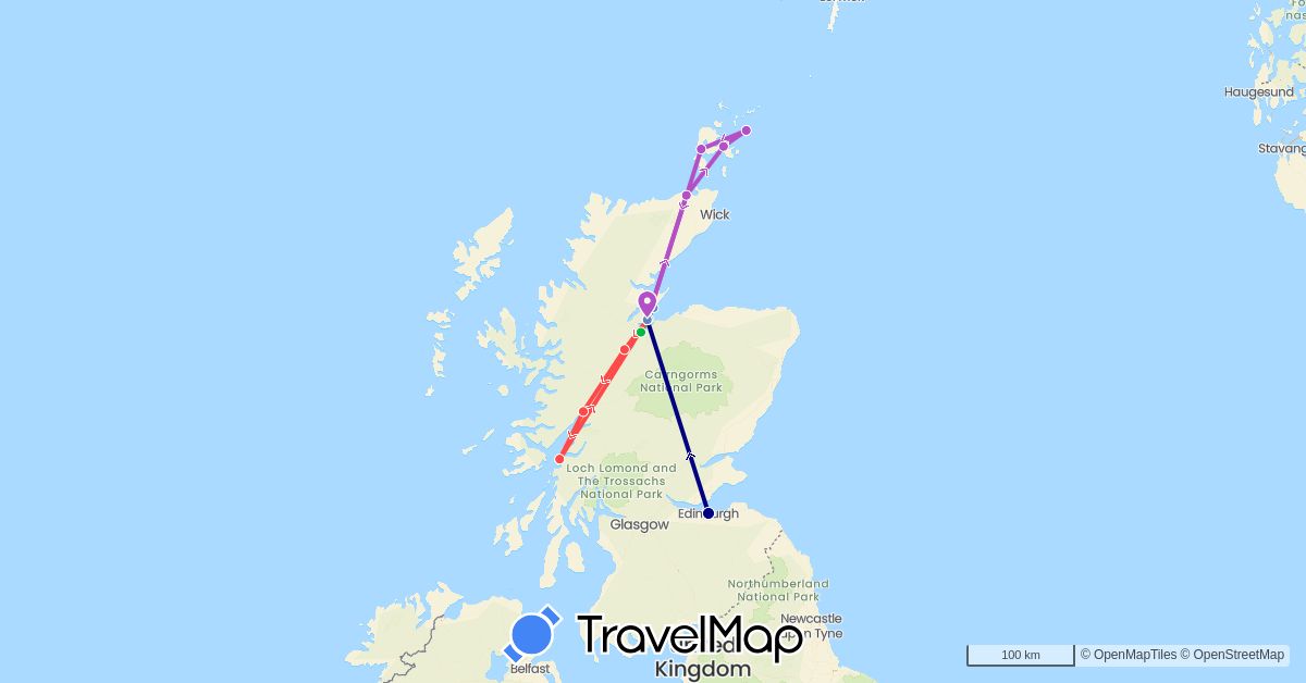TravelMap itinerary: driving, bus, cycling, train, hiking in United Kingdom (Europe)